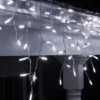 M5 Cool White Twinkle LED Icicle Lights 7 Ft. Lighted Length, 70 Lights -Xmas Lights Store M5 LED CW twinkle Icicle Lights Roofline 6969