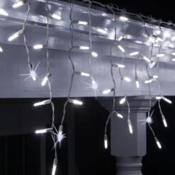 M5 Cool White Twinkle LED Icicle Lights 7 Ft. Lighted Length, 70 Lights