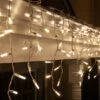 M5 Warm White Twinkle LED Icicle Lights 7 Ft. Lighted Length, 70 Lights -Xmas Lights Store M5 LED WW twinkle Icicle Lights Roofline 6382