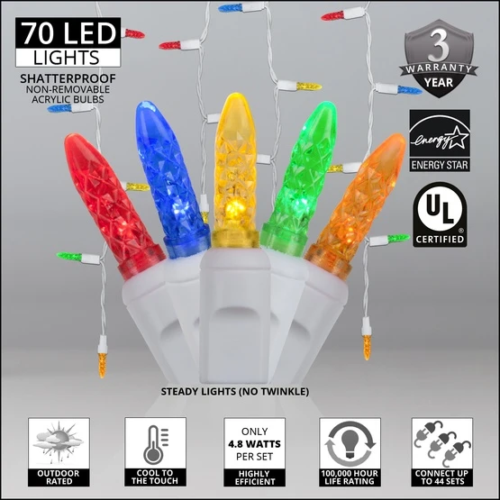 M5 Multicolor LED Icicle Lights 7 Ft. Lighted Length, 70 Lights 5 M5 Multicolor LED Icicle Lights 7 Ft. Lighted Length, 70 Lights - Image 3