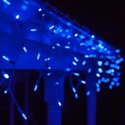 M5 Blue LED Icicle Lights 7 Ft. Lighted Length, 70 Lights -Xmas Lights Store M5 blue LED icicle lights 20297 A
