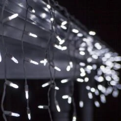 M5 Cool White LED Icicle Lights 7 Ft. Lighted Length, 70 Lights -Xmas Lights Store M5 cool white LED icicle lights 20351 A