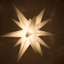 Aurora Superstar TM LED Fold-Flat White Moravian Star Light, Outdoor Rated -Xmas Lights Store Moravian Aurora Star Lights White LED Artistic