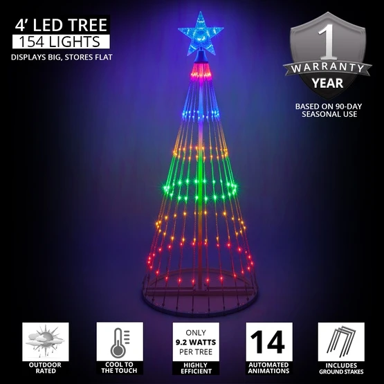 Multicolor LED Animated Lightshow Outdoor Christmas Tree 4 Multicolor LED Animated Lightshow Outdoor Christmas Tree - Image 2