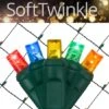 5mm Multicolor SoftTwinkle LED Net Lights, Green Wire 70 Lights, 4' X 6' Net -Xmas Lights Store Multicolor SoftTwinkle Net Product