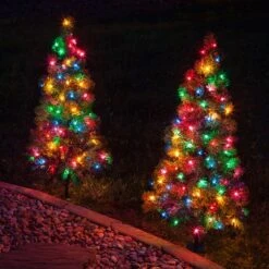 2' Walkway Pre-Lit Winchester Fir Tree, 50 Multicolored Lamps -Xmas Lights Store Multicolor Walkway Fir Trees 0039A