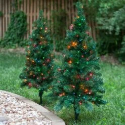 2' Walkway Pre-Lit Winchester Fir Tree, 50 Multicolored Lamps -Xmas Lights Store Multicolor Walkway Tree 0016A