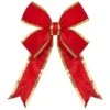 Red With Gold Trim Structural 3D Nylon Christmas Bow -Xmas Lights Store Nylon Red and Gold Trim Bow 2741