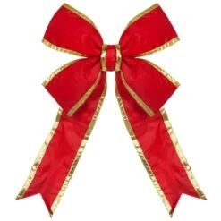 Red With Gold Trim Structural 3D Nylon Christmas Bow