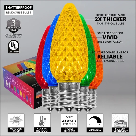 C9 Multicolor OptiCore Commercial LED Christmas String Lights 5 C9 Multicolor OptiCore Commercial LED Christmas String Lights - Image 3