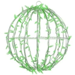 Green LED, Commercial Mega Sphere Christmas Light Ball, Fold Flat 15 Green LED, Commercial Mega Sphere Christmas Light Ball, Fold Flat -Xmas Lights Store Product Megasphere Green 20in