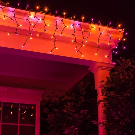 Orange, Purple Halloween Icicle Lights, Black Wire 8.5 Ft. Lighted Length, 150 Lights 10 Orange, Purple Halloween Icicle Lights, Black Wire 8.5 Ft. Lighted Length, 150 Lights - Image 8