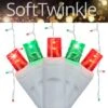 5mm Green, Red SoftTwinkle LED Icicle Lights 7 Ft. Lighted Length, 70 Lights -Xmas Lights Store Red Green SoftTwinkle Icicle Product