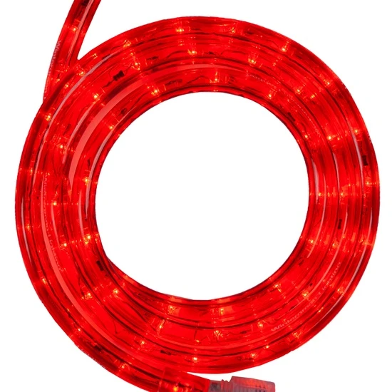 18' Red LED Rope Light, 2 Wire 1/2", 120 Volt 3 18' Red LED Rope Light, 2 Wire 1/2", 120 Volt
