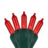 T5 Red LED Christmas Tree Lights 50 Lights, 25.5 Feet -Xmas Lights Store Red T5 LED Mini Light 7403