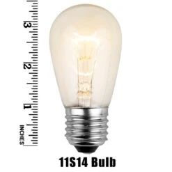 S14 Transparent Clear, 11 Watt Replacement Bulbs -Xmas Lights Store S14 11S14 Incandescent E26 base clear party light size IMG 1254