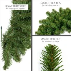 Sequoia Fir Prelit Commercial LED Christmas Garland, Warm White Lights 13 Sequoia Fir Prelit Commercial LED Christmas Garland, Warm White Lights -Xmas Lights Store Sequoia Garland Greenery Tips