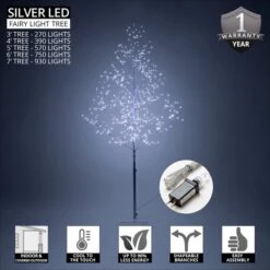 Silver Fairy Light LED Tree -Xmas Lights Store Silver Fairy Light Tree Features