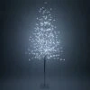 Silver LED Tree With Cool White Mini Globe Lights 6 Ft, 198 Lights -Xmas Lights Store Silver Wrapped Cool White LED Globe Light Tree 8568