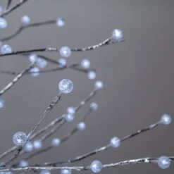 Silver LED Tree With Cool White Mini Globe Lights 6 Ft, 198 Lights -Xmas Lights Store Silver Wrapped Cool White LED Globe Light Tree 8598