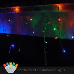 5mm Multicolor SoftTwinkle LED Icicle Lights 7 Ft. Lighted Length, 70 Lights -Xmas Lights Store SoftTwinkle Icicle Multicolor