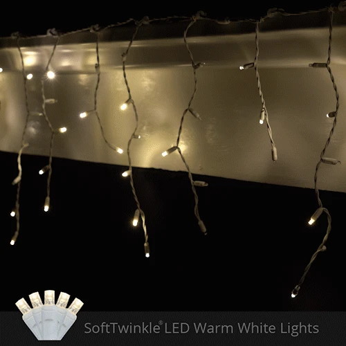 5mm Warm White SoftTwinkle LED Icicle Lights 7 Ft. Lighted Length, 70 Lights 5 5mm Warm White SoftTwinkle LED Icicle Lights 7 Ft. Lighted Length, 70 Lights - Image 3