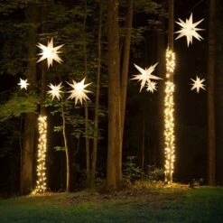 Aurora Superstar TM LED Fold-Flat White Moravian Star Light, Outdoor Rated -Xmas Lights Store Star Lights White LED Moravian Aurora Superstar