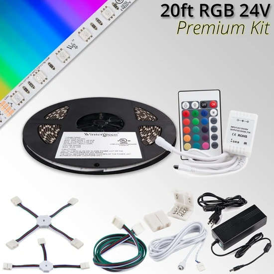 Premium 24V High Output LED Strip Light Kit, RGB 3 Premium 24V High Output LED Strip Light Kit, RGB