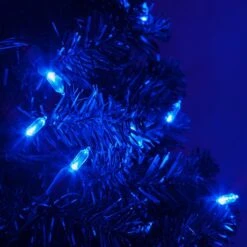 T5 Blue LED Christmas Tree Lights 50 Lights, 25.5 Feet 15 T5 Blue LED Christmas Tree Lights 50 Lights, 25.5 Feet -Xmas Lights Store T5 Blue LED String Lights Tree Closeup 8558