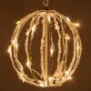 Warm White LED Christmas Light Ball, Fold Flat White Frame -Xmas Lights Store WW 8in 5MM Light Sphere 4176