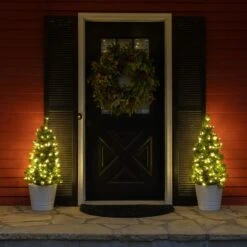 2' Walkway Pre-Lit Winchester Fir Tree, 50 Clear Lamps -Xmas Lights Store Walkway Trees vases 00761 3