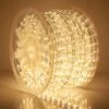 150' Warm White LED Rope Light, 2 Wire 1/2", 120 Volt -Xmas Lights Store Warm White LED 150ft Rope Light Spool Glow 8329