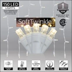 Warm White SoftTwinkle LED Curtain Lights 5.5 Ft. Lighted Length, 150 Lights -Xmas Lights Store Warm White SoftTwinkle Curtain Features