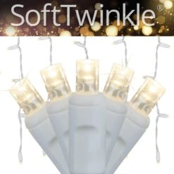 Warm White SoftTwinkle LED Curtain Lights 5.5 Ft. Lighted Length, 150 Lights