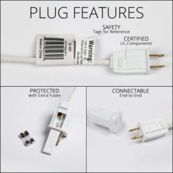 C9 Amber Smooth OptiCore Commercial LED -Xmas Lights Store White Stringer Plugs Graphic 5