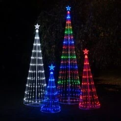 Blue LED Animated Lightshow Outdoor Christmas Tree -Xmas Lights Store all