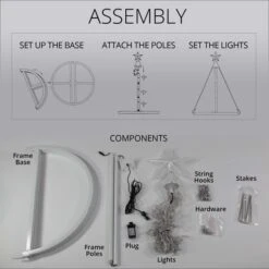 Cool White LED Animated Lightshow Outdoor Christmas Tree -Xmas Lights Store assembly 1