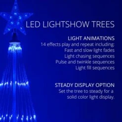 Blue LED Animated Lightshow Outdoor Christmas Tree -Xmas Lights Store blue feature2