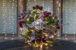 Warm White LED, Commercial Mega Sphere Christmas Light Ball, Fold Flat -Xmas Lights Store botanical spheres 7150