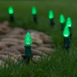 C7 Green OptiCore Commercial LED Christmas String Lights -Xmas Lights Store c7 led green