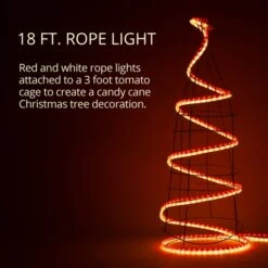 18' Red LED Rope Light, 2 Wire 1/2", 120 Volt 12 18' Red LED Rope Light, 2 Wire 1/2", 120 Volt -Xmas Lights Store christmas rope light tree 1