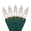 100 Clear Christmas Tree Mini Lights, 4" Spacing, Green Wire -Xmas Lights Store clear mini lights standard kringle traditions 1013
