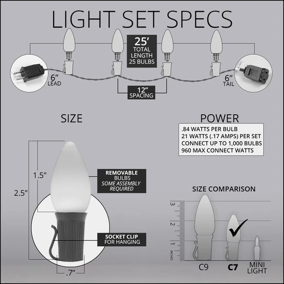 C7 Purple Smooth OptiCore Commercial LED Christmas String Lights 6 C7 Purple Smooth OptiCore Commercial LED Christmas String Lights - Image 4