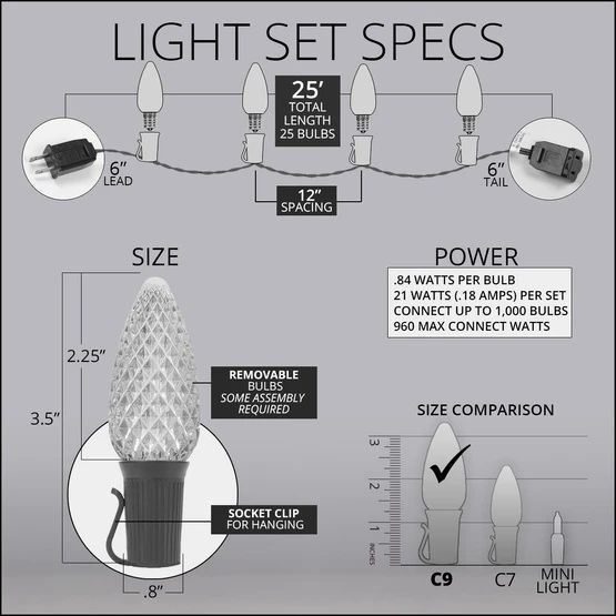 C9 Pink OptiCore Commercial LED Christmas String Lights 6 C9 Pink OptiCore Commercial LED Christmas String Lights - Image 4