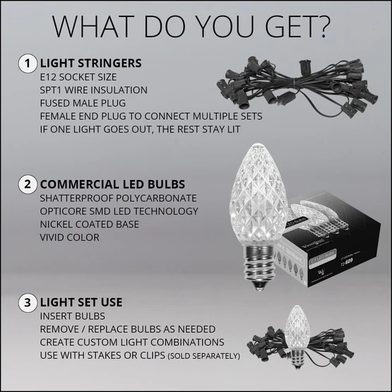 C7 Red OptiCore Commercial LED Christmas String Lights 7 C7 Red OptiCore Commercial LED Christmas String Lights - Image 5