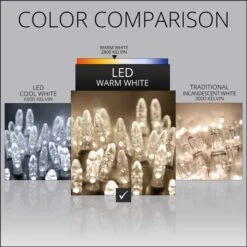 M5 Warm White LED Christmas Lights 50 Lights, 17.3 Feet 21 M5 Warm White LED Christmas Lights 50 Lights, 17.3 Feet -Xmas Lights Store compare led string lights m5 warm white 70ct 4spacing