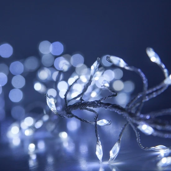 Cool White LED Fairy Garland Lights, Silver Wire 3 Cool White LED Fairy Garland Lights, Silver Wire