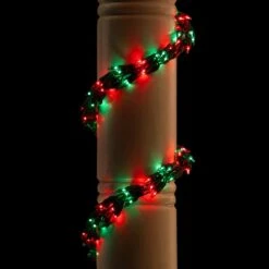 9' Garland Lights, 300 Red/Green Lamps, Green Wire -Xmas Lights Store garland lights red green green wre