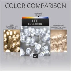 Cool White SoftTwinkle LED Curtain Lights 5.5 Ft. Lighted Length, 150 Lights -Xmas Lights Store icicle led cool white 5mm