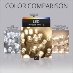 5mm Warm White LED Icicle Lights 7 Ft. Lighted Length, 70 Lights -Xmas Lights Store icicle led warm white 5mm 1